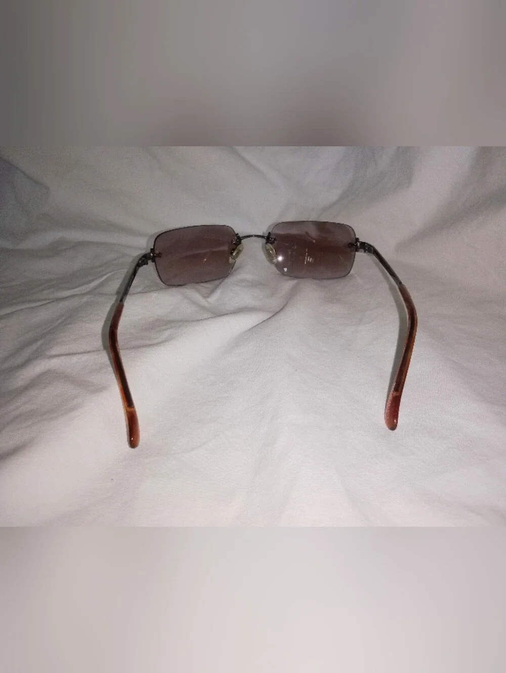 Designer Frameless Sunglasses Reflective Coating Brown Fade Lens